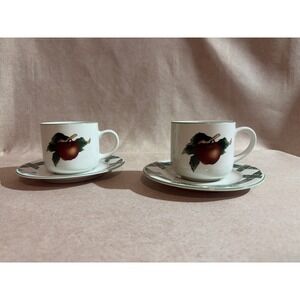 The Cades Cove Collection by Citation Apple Cherry Tea Cup and Saucer Set of 2